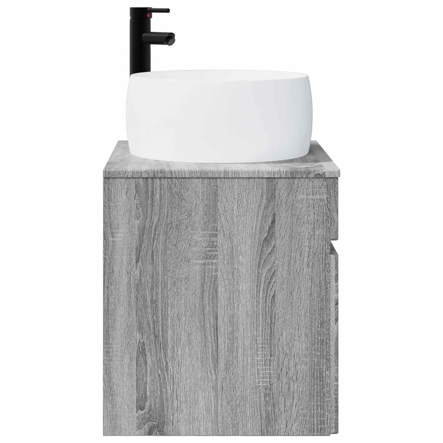 Meuble de lavabo mural Sonoma gris 49 x 44,5 x 66 cm - 3