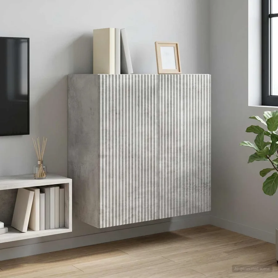 Armoire Murale Gris béton 59 x 31 x 60 cm Bois d'ingénierie