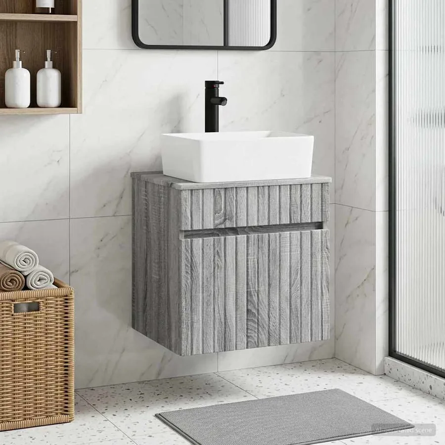 Meuble de lavabo mural Sonoma gris 49 x 41 x 63 cm