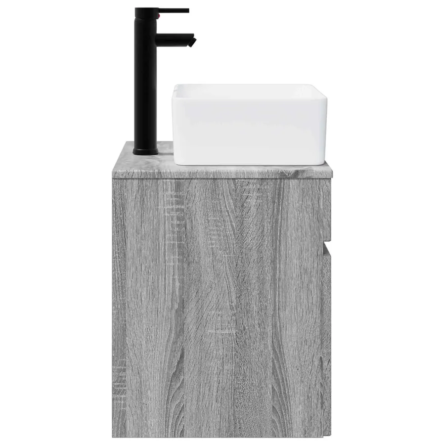 Meuble de lavabo mural Sonoma gris 49 x 41 x 63 cm - 3