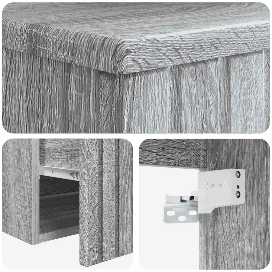 Meuble de lavabo mural Sonoma gris 49 x 41 x 63 cm - 5