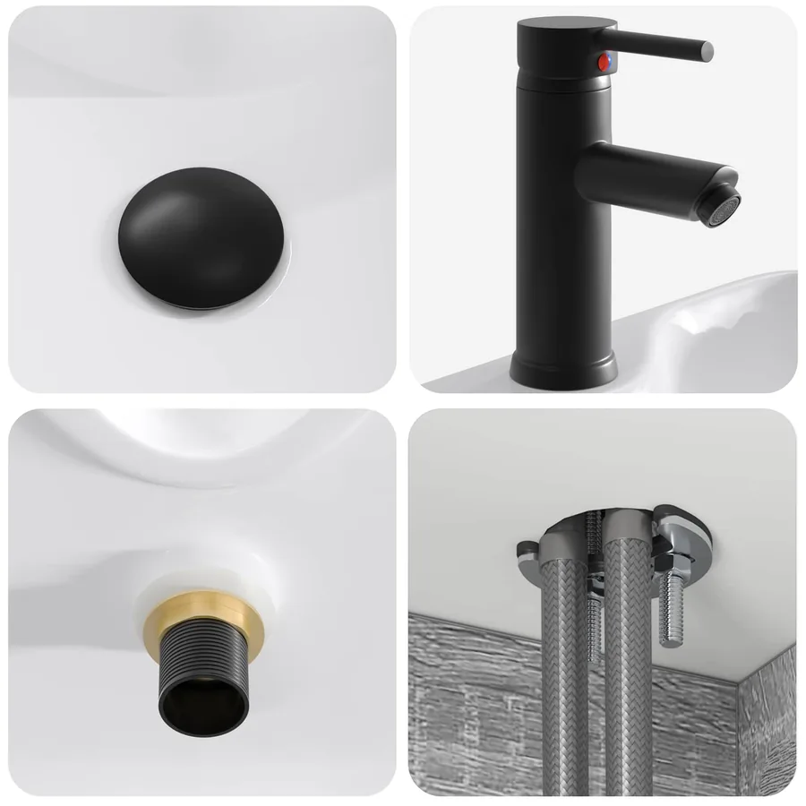 Meuble de lavabo mural Sonoma gris 49 x 41 x 63 cm - 6