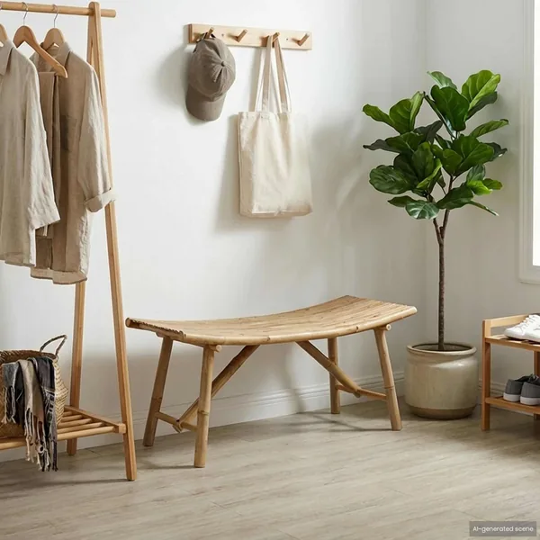 Banc de jardin Naturel 110 x 45 x 50 cm Bambou