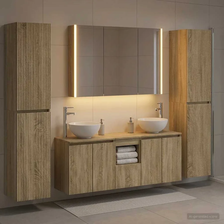 Ensemble de mobilier de salle de bain 6 pcs Chêne Sonoma - 4