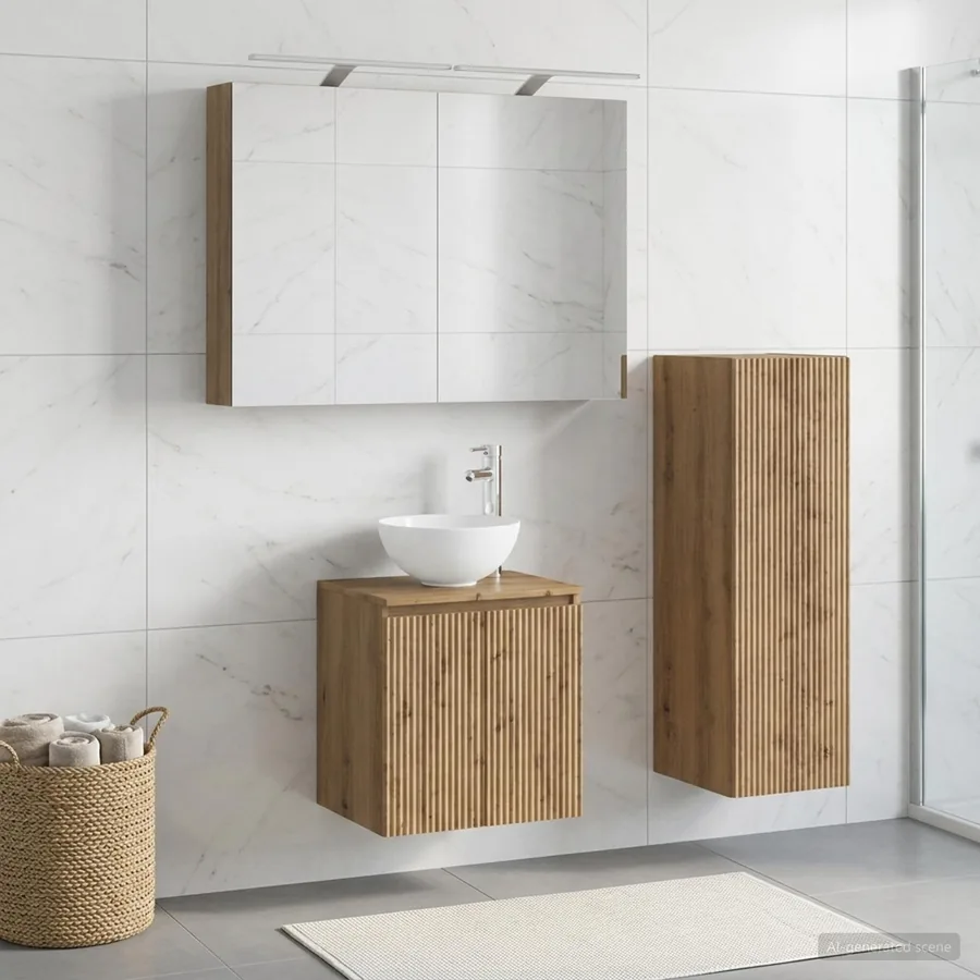 Ensemble de mobilier de salle de bain 4 pc Chêne artisanal