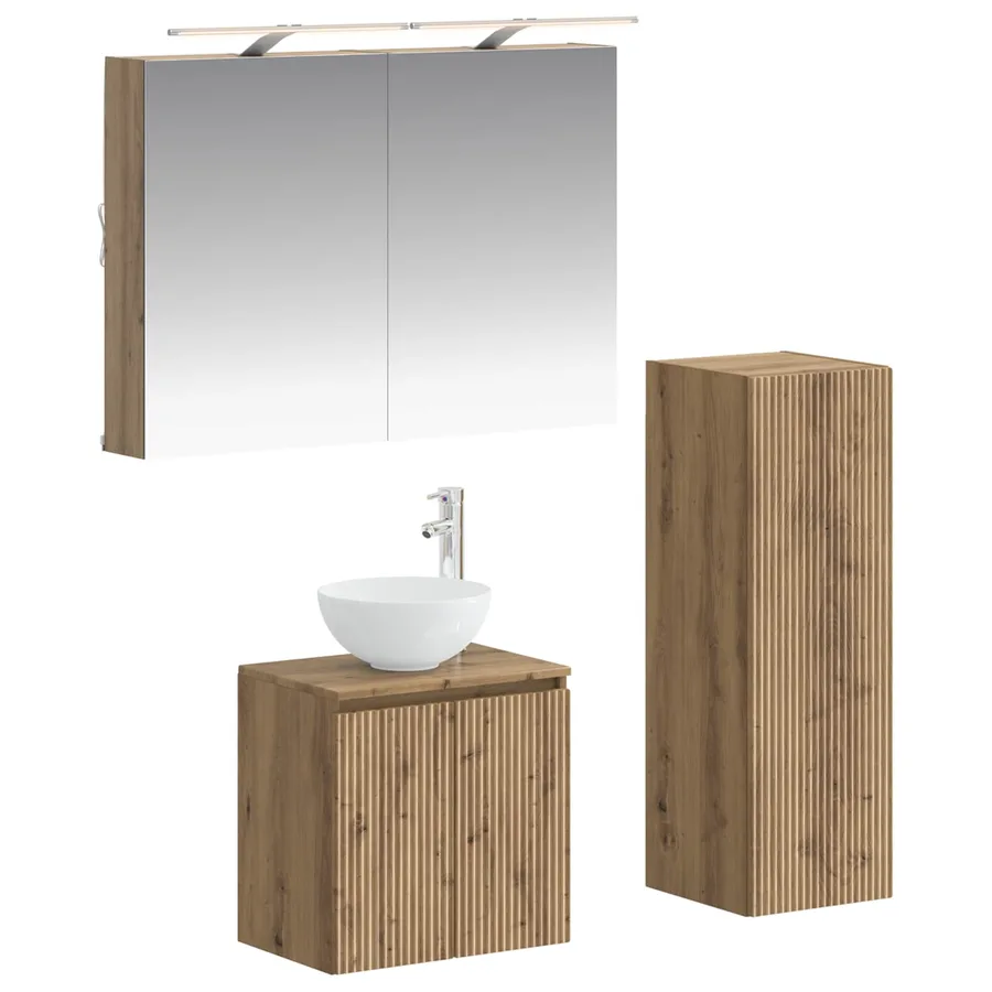 Ensemble de mobilier de salle de bain 4 pc Chêne artisanal - 2