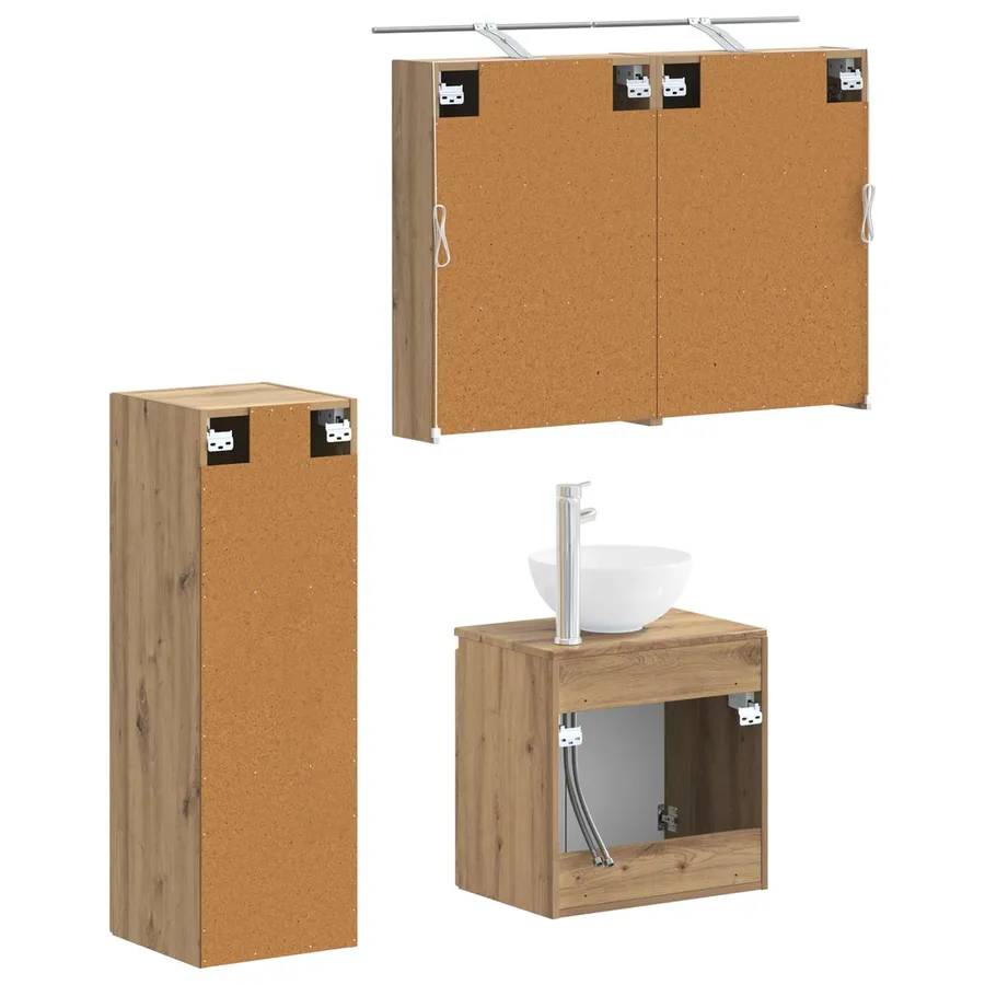 Ensemble de mobilier de salle de bain 4 pc Chêne artisanal - 5