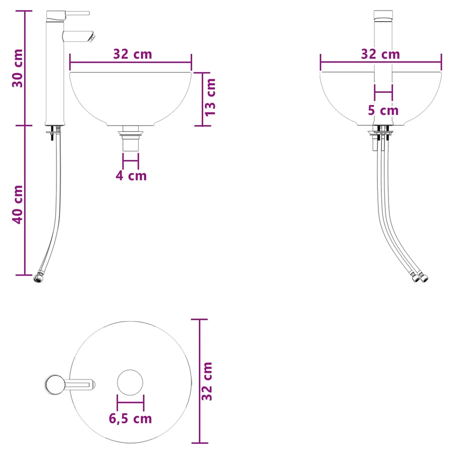 Ensemble de mobilier de salle de bain 6 pcs Blanc - 17