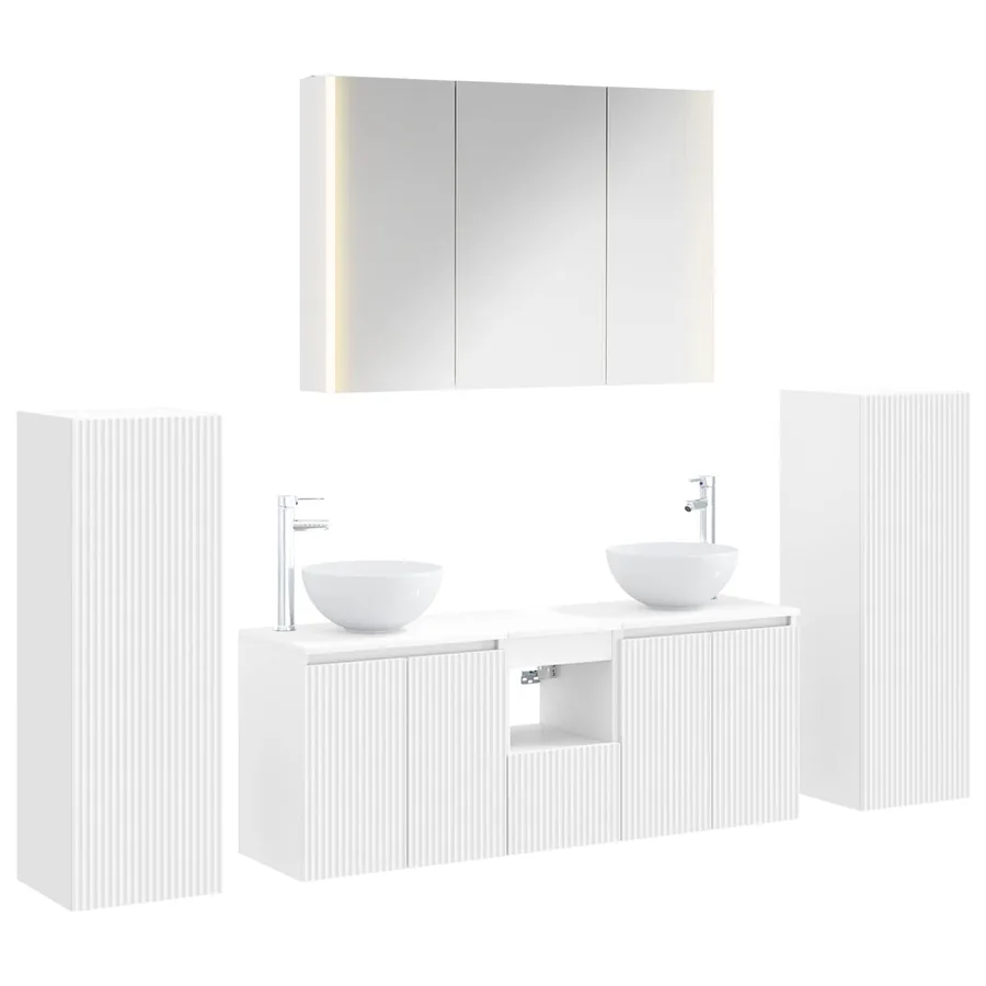Ensemble de mobilier de salle de bain 6 pcs Blanc - 2