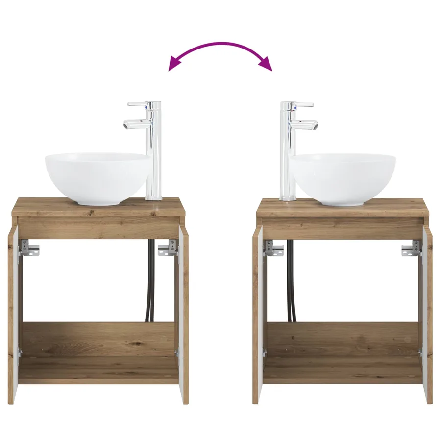 Ensemble de mobilier de salle de bain 6 pc Chêne artisanal - 13