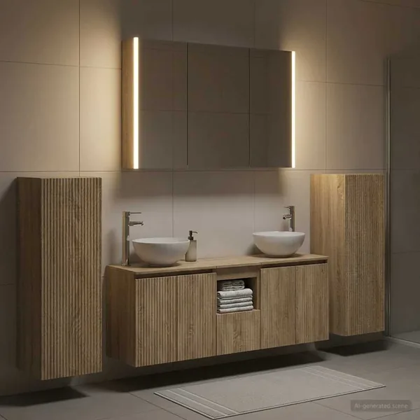 Ensemble de mobilier de salle de bain 6 pcs Chêne Sonoma