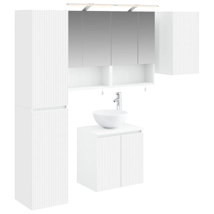 Ensemble d'armoire de salle de bain 5 pcs Blanc - 2