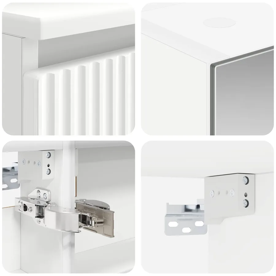 Ensemble d'armoire de salle de bain 5 pcs Blanc - 8