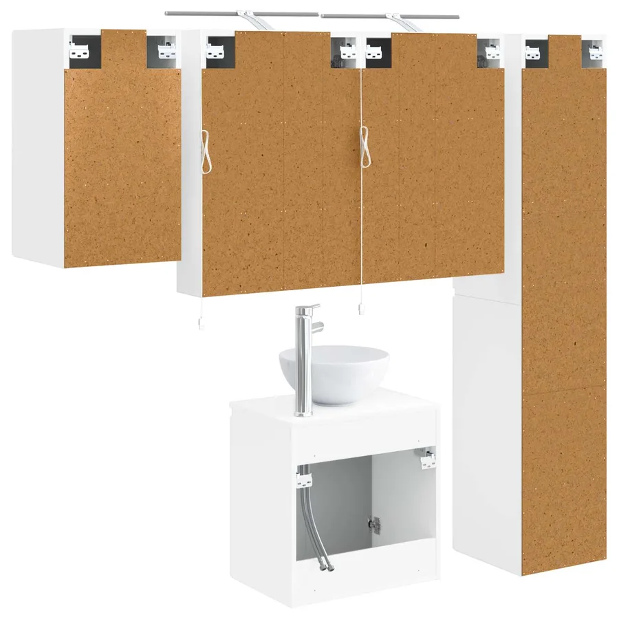 Ensemble d'armoire de salle de bain 5 pcs Blanc - 9