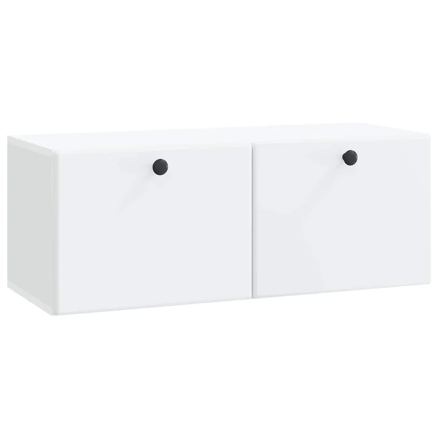 Meuble TV mural 78,5 x 31 x 30 cm Blanc Bois d'ingénierie - 2