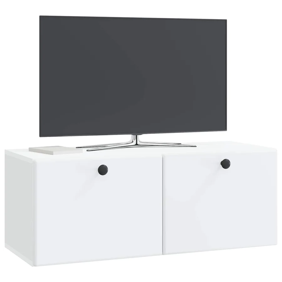 Meuble TV mural 78,5 x 31 x 30 cm Blanc Bois d'ingénierie - 3