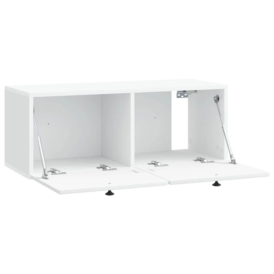 Meuble TV mural 78,5 x 31 x 30 cm Blanc Bois d'ingénierie - 5