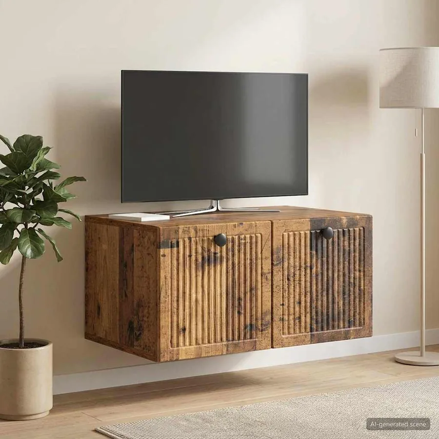 Meuble TV mural Bois ancien 59,5 x 41 x 30 cm Bois d'ingénierie - 4