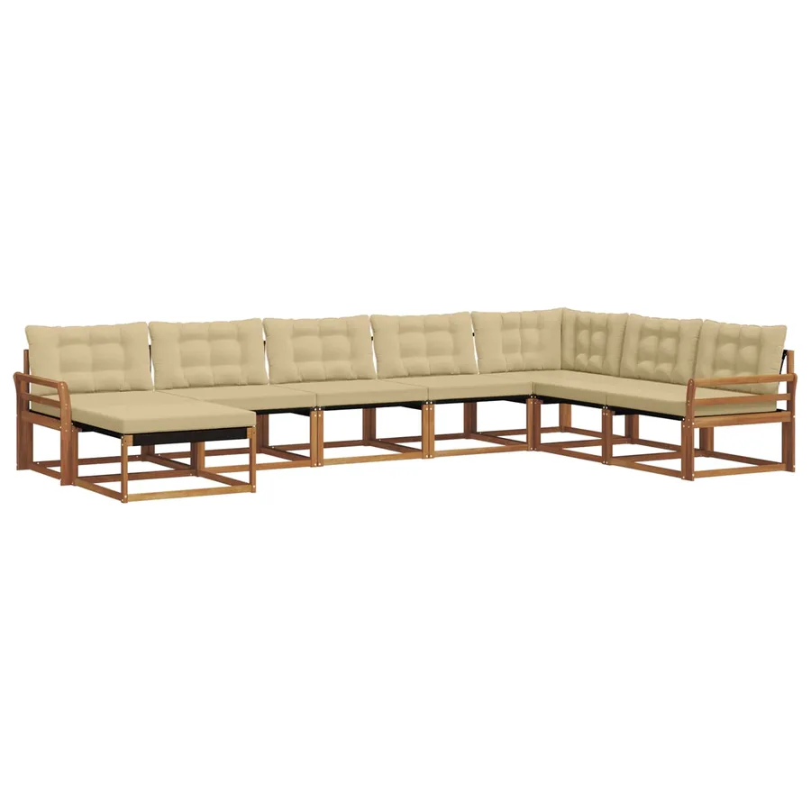 Ensemble de canapés d'extérieur 8 pcs Naturel et Beige - 2