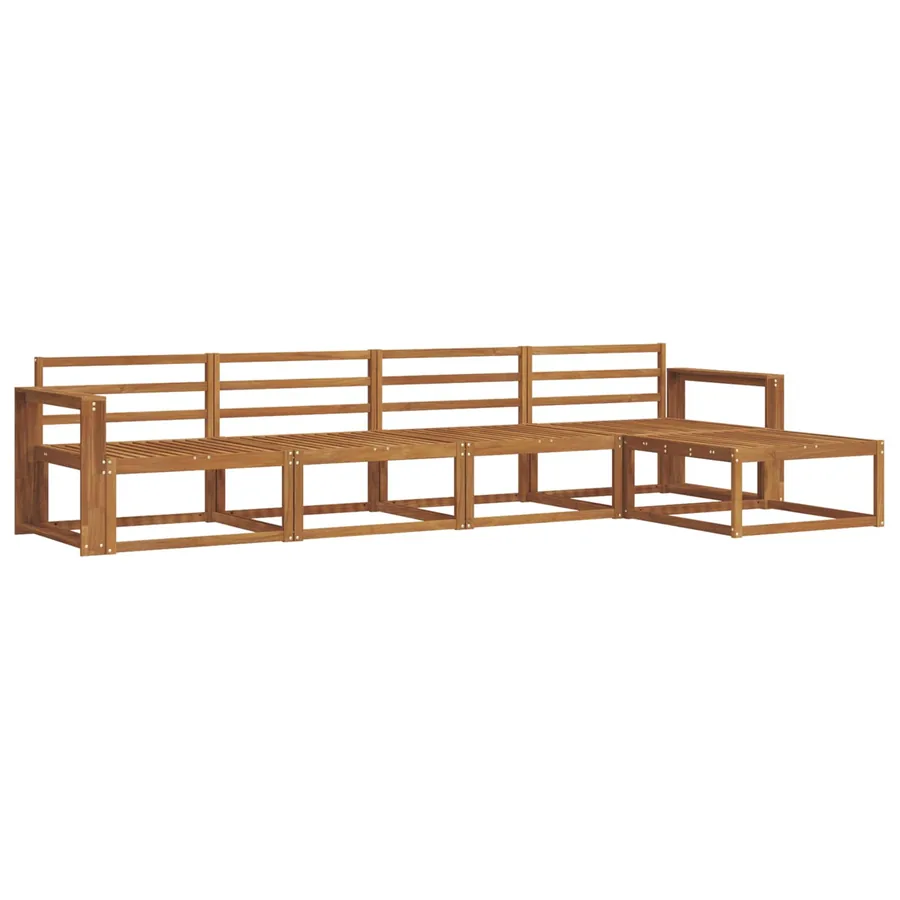 Ensemble de canapés d'extérieur 5 pcs Naturel - 2