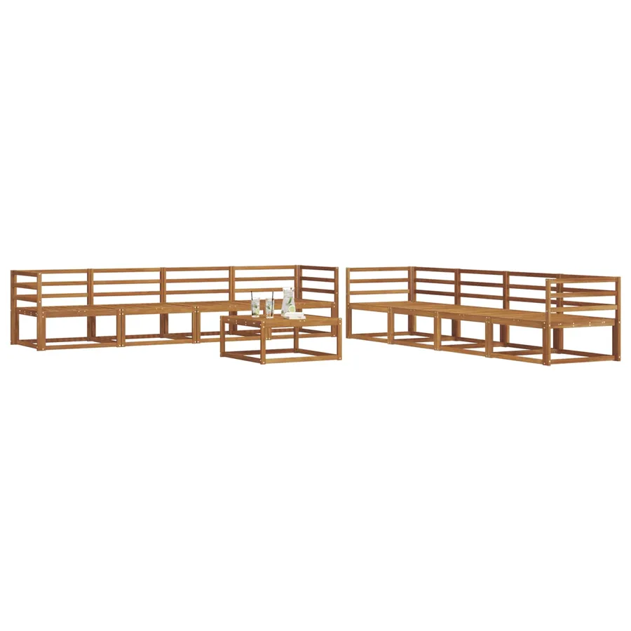 Ensemble de canapés d'extérieur 9 pcs Naturel - 3