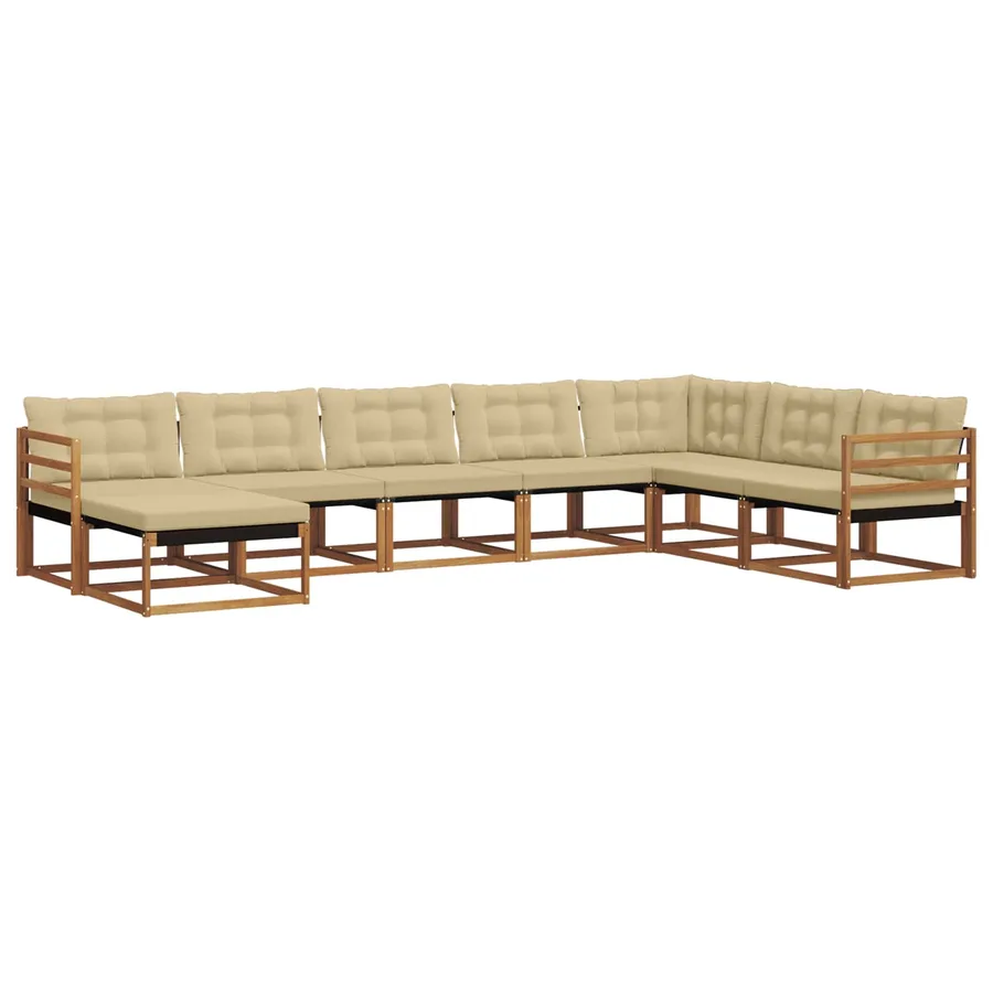 Ensemble de canapés d'extérieur 8 pcs Naturel et Beige - 2