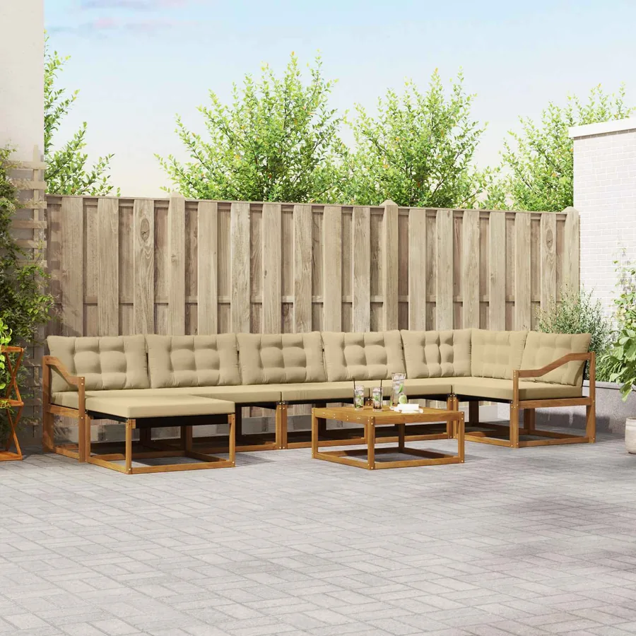 Ensemble de canapés d'extérieur 22 pcs Naturel et Beige