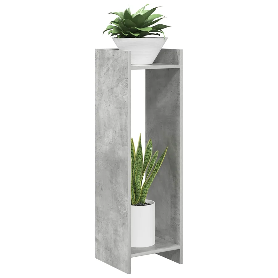 Support de Plante Gris Béton 30 x 30 x 100 cm Bois d’ingénierie - 3