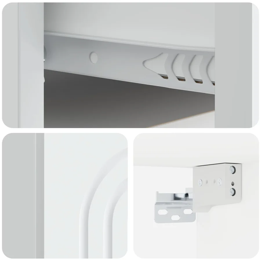 Cabinet de chevet mural 2 pcs Blanc 49 x 34,5 x 20 cm - 10