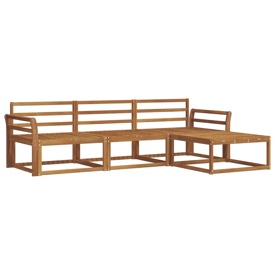Ensemble de canapés d'extérieur 4 pcs Naturel - 2