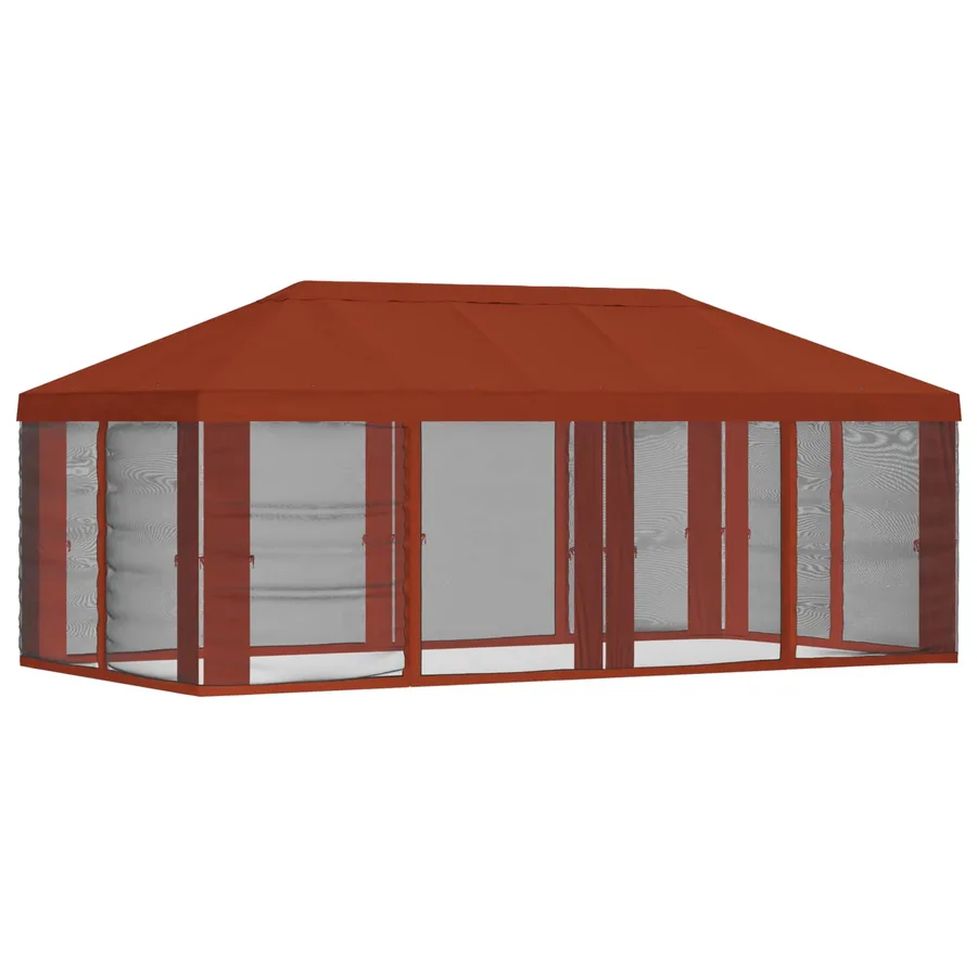 Housse de tonnelle avec murs latéraux Terre cuite Polyester - 3