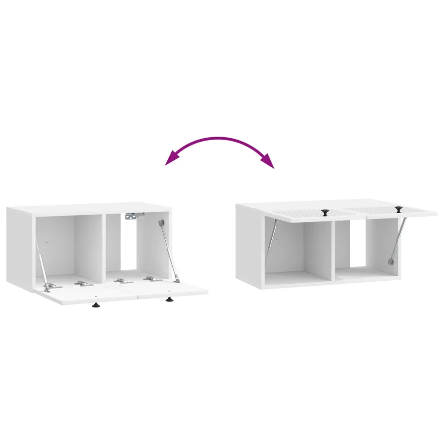 Meuble TV mural Montage mural Blanc brillant 59,5 x 31 x 30 cm - 8