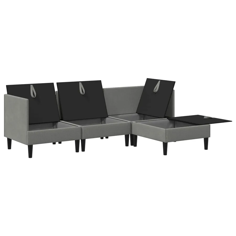 Ensemble de meubles pour le salon 4 pcs Gris foncé Tissu - 7
