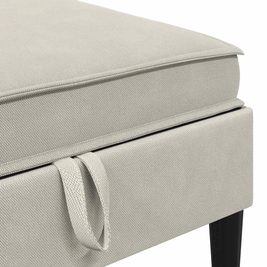Pouf avec Rangement Avoine Velours - 7