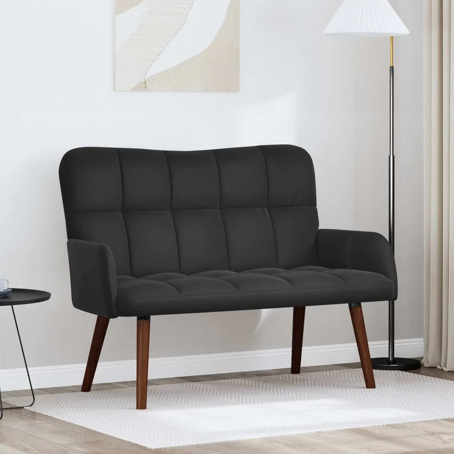 Sofa 2 places Noir 115 x 61 x 87 cm Velours