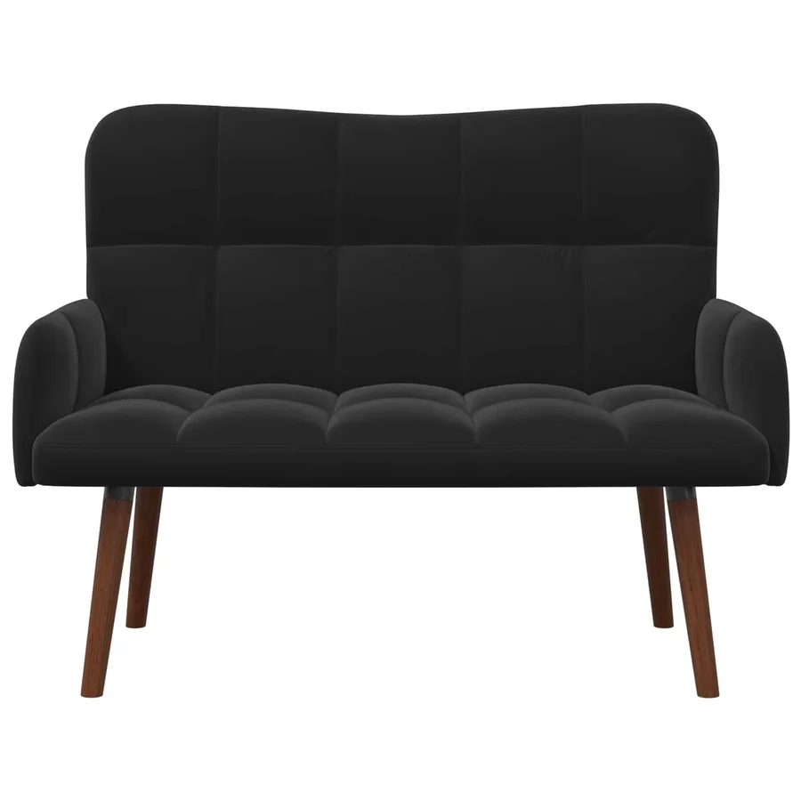 Sofa 2 places Noir 115 x 61 x 87 cm Velours - 4