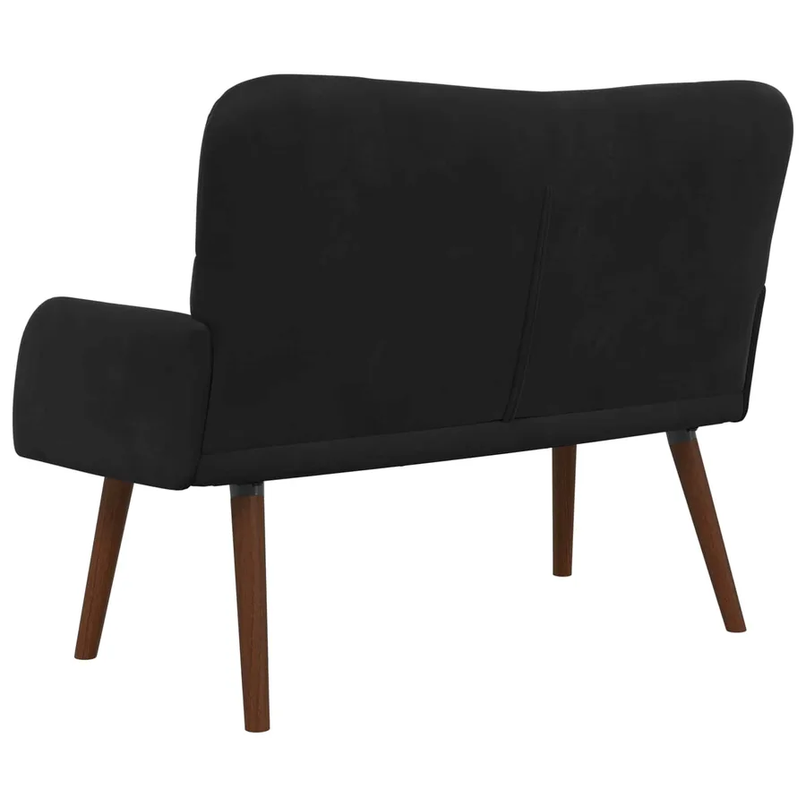 Sofa 2 places Noir 115 x 61 x 87 cm Velours - 6