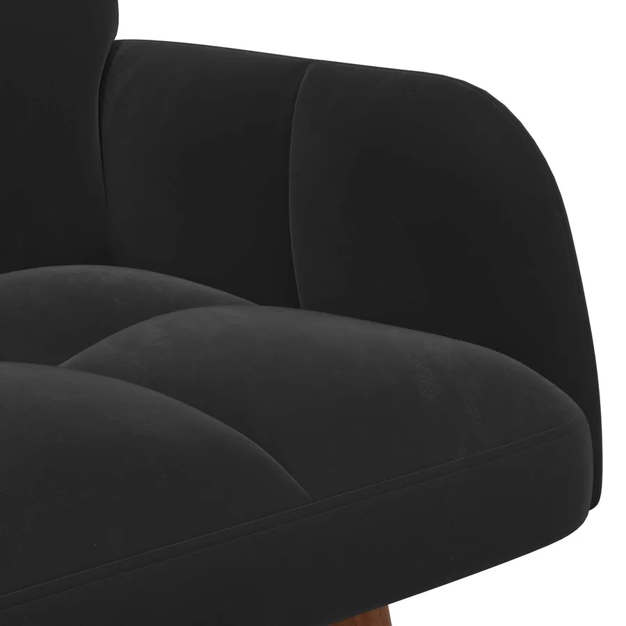Sofa 2 places Noir 115 x 61 x 87 cm Velours - 7