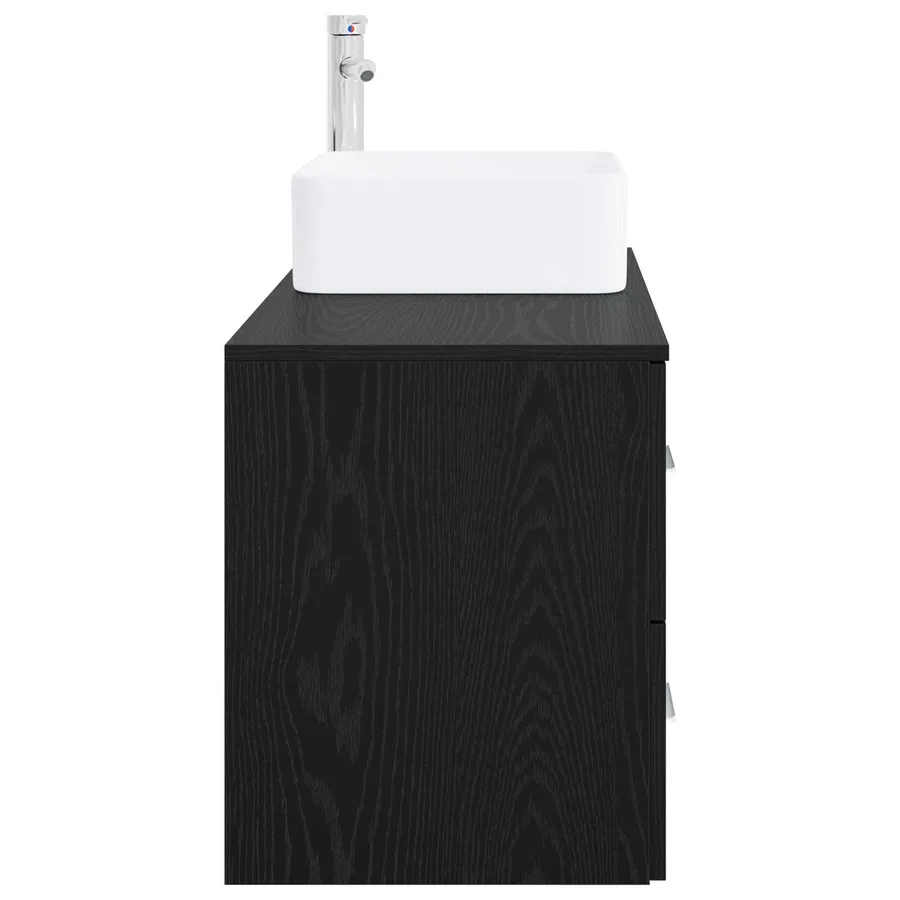 Ensemble de mobilier de salle de bain 2 pcs Chêne noir - 4