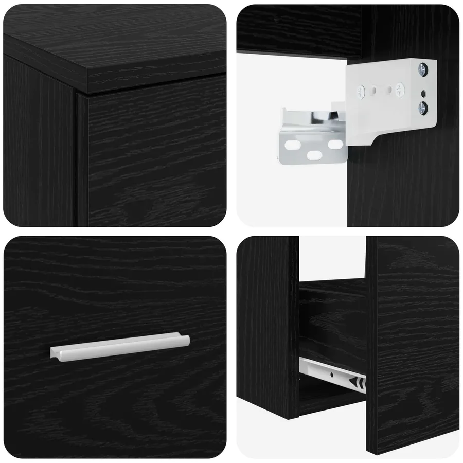 Ensemble de mobilier de salle de bain 2 pcs Chêne noir - 6