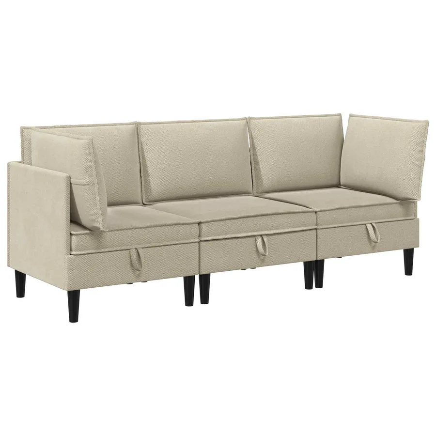 Ensemble de meubles pour le salon 3 pcs Sable Tissu - 2