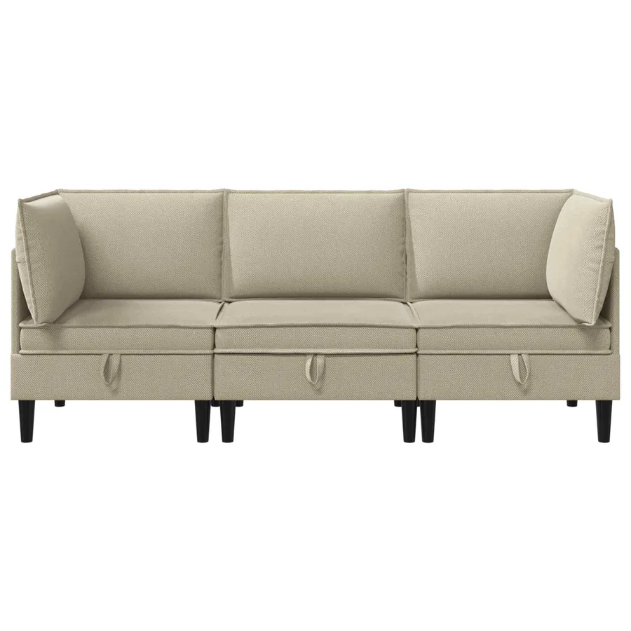 Ensemble de meubles pour le salon 3 pcs Sable Tissu - 7