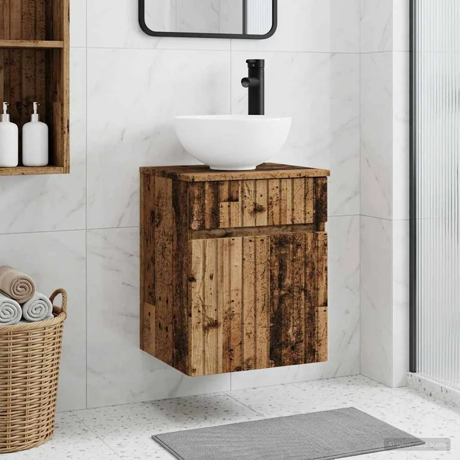 Meuble de lavabo mural Bois ancien 39 x 41 x 64,5 cm