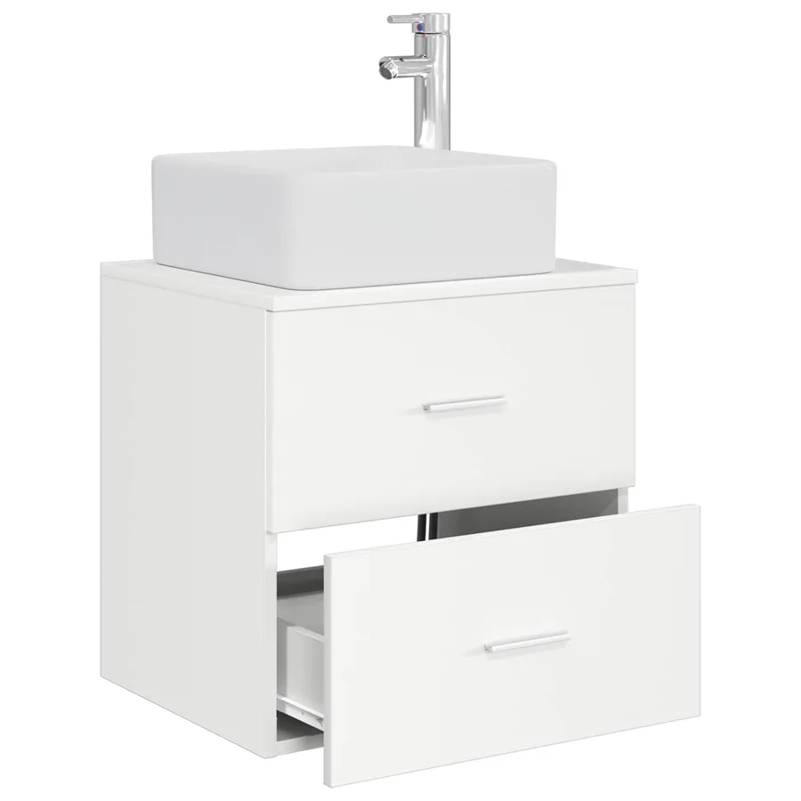 Vanité de lavabo mural Blanc 49,5 x 41 x 63 cm - 3