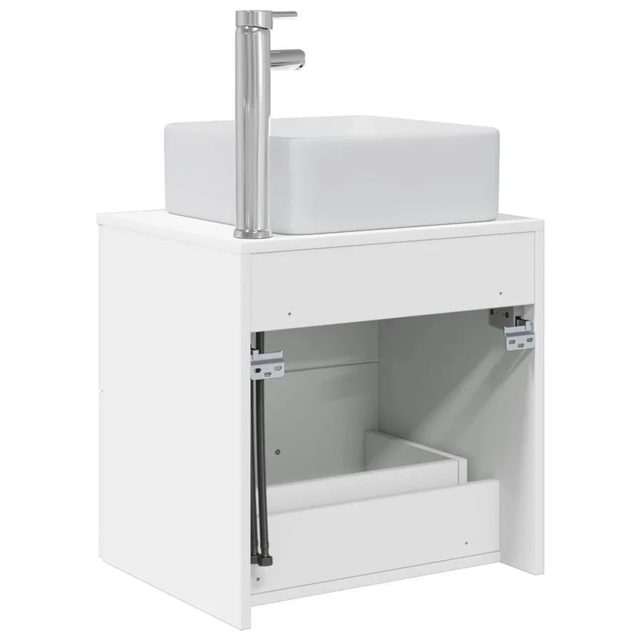 Vanité de lavabo mural Blanc 49,5 x 41 x 63 cm - 5