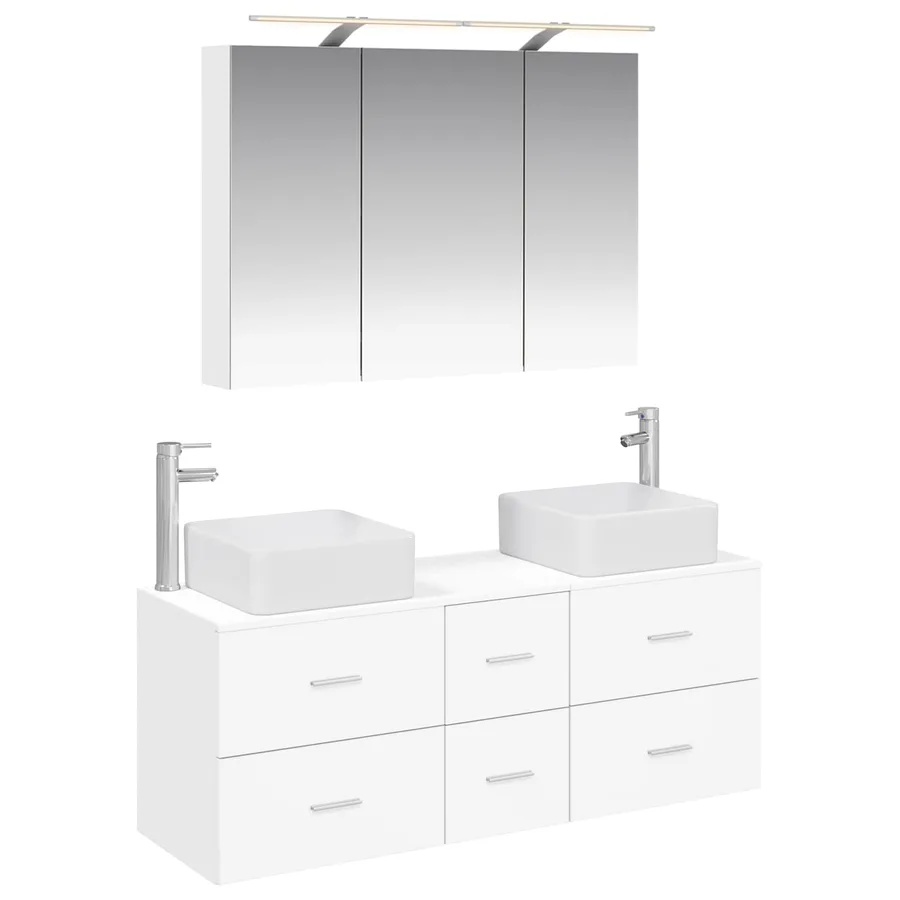 Ensemble de mobilier de salle de bain 4 pcs Blanc - 2