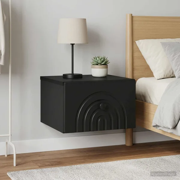 Cabinet de chevet mural 2 pcs Noir 33 x 34,5 x 20 cm