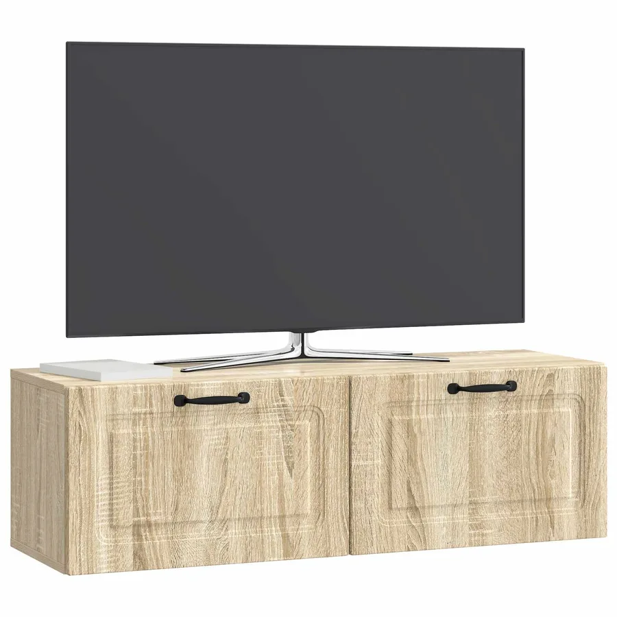 Meuble TV mural Chêne Sonoma 98 x 31 x 30 cm Bois d'ingénierie - 3