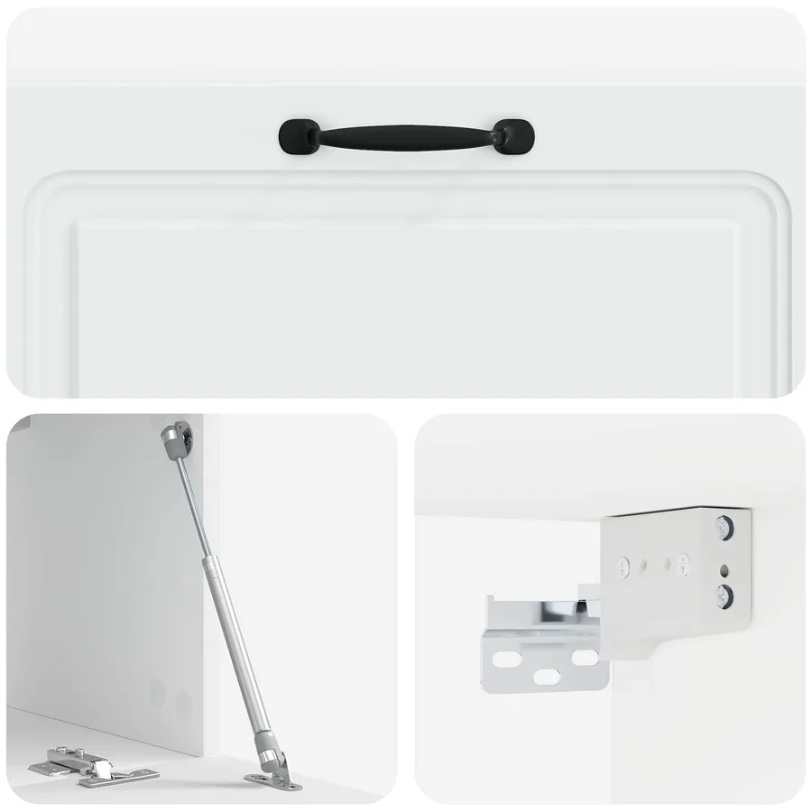 Meuble TV mural Blanc 98 x 31 x 30 cm Bois d'ingénierie - 9