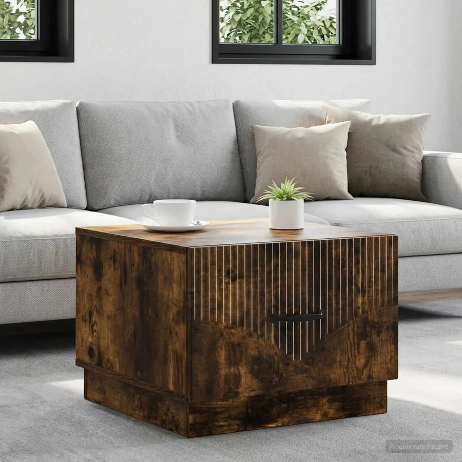 Table basse Chêne fumé 49 x 50 x 37 cm Bois d'ingénierie